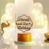 Gift Diwali With Family Personalized LED Lamp With Wooden Base