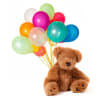 Dozen Balloons & Teddy Bear Online