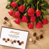 Dozen Red Roses and Continental Chocolate Box (142g) Online