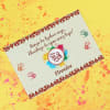 Gift Dragees And Healthy Snacks Holi Hamper With Personalized Card