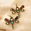 Buy Dragonfly Design Long Chain Pendant Necklace With Matching Earrings