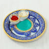 Buy Dry Fruits Potli with Decorative Marble Puja Thali