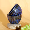 Buy Dual Dipped Blue And Brown Ceramic Bowls (Set of 2)