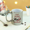 Eat Sleep Repeat Personalized Silver Mug for Mom Online