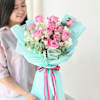Gift Elegant Aqua Pink Roses Bouquet