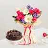 Elegant Blooms And Chocolate Swirl Cake Duo Online