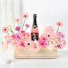 Gift Elegant Blooms And Wine Delight
