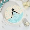 Gift Elegant Blue Blossom Cake For Her