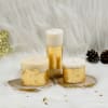 Gift Elegant Cinnamon Roll White Gold Pillar Candles - Set Of 3