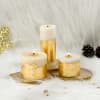 Elegant Cinnamon Roll White Gold Pillar Candles - Set Of 3 Online