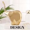 Shop Elegant Elephant Figurine And Lotus Candle Set - Set Of 2 - Gold