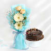 Elegant Floral Bliss With Chocolate Cake Online