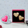 Elegant Heart Shaped Earrings with Compact Mirror in Gift Box Online