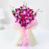 Gift Elegant Lilac Harmony Cake With Orchids Bouquet