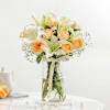 Gift Elegant Peach Rose Vase Arrangement