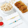 Elegant Pearl Rakhi And Healthy Delights Hamper Online