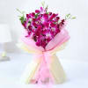 Gift Elegant Purple Orchids Ribbon Bouquet