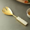 Gift Elegant White And Gold Serving Spoons