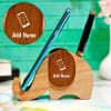 Elephant Personalized Wood Mobile Stand & Pen Holder Online