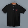 Shop Embroidered Classy Polo T-shirt for Women (Black)