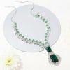 Gift Emerald Green CZ Necklace Set