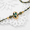 Emerald Leaf Kundan And Meenakari Rakhi Online