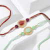 Gift Enchanting CZ And Stone Rakhi Set Of 2