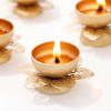 Buy Enchanting Floral Metal Diyas - Set Of 4