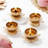 Enchanting Floral Metal Diyas - Set Of 4 Online