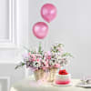 Enchanting Pink Santinis Balloons And Berrylicious Vanilla Velvet Sensation Combo Online