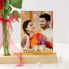 Gift Enduring Personalized Karwa Chauth Rose Photo Stand