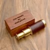 Engravable Solid Brass And Leather Finish Telescope In Sheesham Wood Box Online
