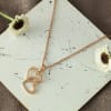 Gift Entangled Hearts Rose Gold Finish Pendant Necklace