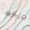 Gift Enthralling Blue Stone Rakhi Set Of 4