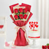 Eternal Romance Bouquet And Red Velvet Cake Combo Online