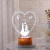 Gift Evergreen Love Personalized LED Lamp - Wooden Finish Base