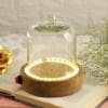 Gift Everlasting Gold Rose In LED Glass Bell Jar