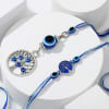 Shop Evil Eye Bhai Bhabi Rakhi With Evil Eye Hanging Hamper