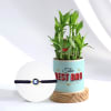 Evil Eye Rakhi And Bamboo Plant With Pot Online
