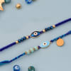 Gift Evil Eye Rakhis With Dry Fruits