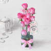 Gift Exotic Pin Roses in Tube Vase for Mom