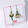 Buy Exquisite Green Bhaiya Bhabhi Rakhi Set