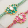 Gift Exquisite Lotus Kundan Rakhi Set Of 2