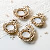 Exquisite Mirror Embellished Kalash And Mayur Pankhi Diyas - Set Of 4 Online
