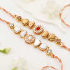 Gift Exquisite Pearlwork Rakhis And Gulab Jamun Combo