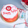 Family Rakhi Set Of 3 With Red Velvet Cake (Half kg) Online