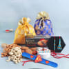 Family Rakhi Set Of 5 With Cookies And Dry Fruits In Potlis Online