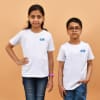 Shop Family White T-Shirts (Set of 4) With Side Logo