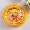 Buy Fancy Stone Studded Yellow Bhaidooj Tikka Thali