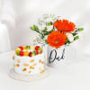 Fathers Day Blooms and Frutiicious Cake Hamper Online